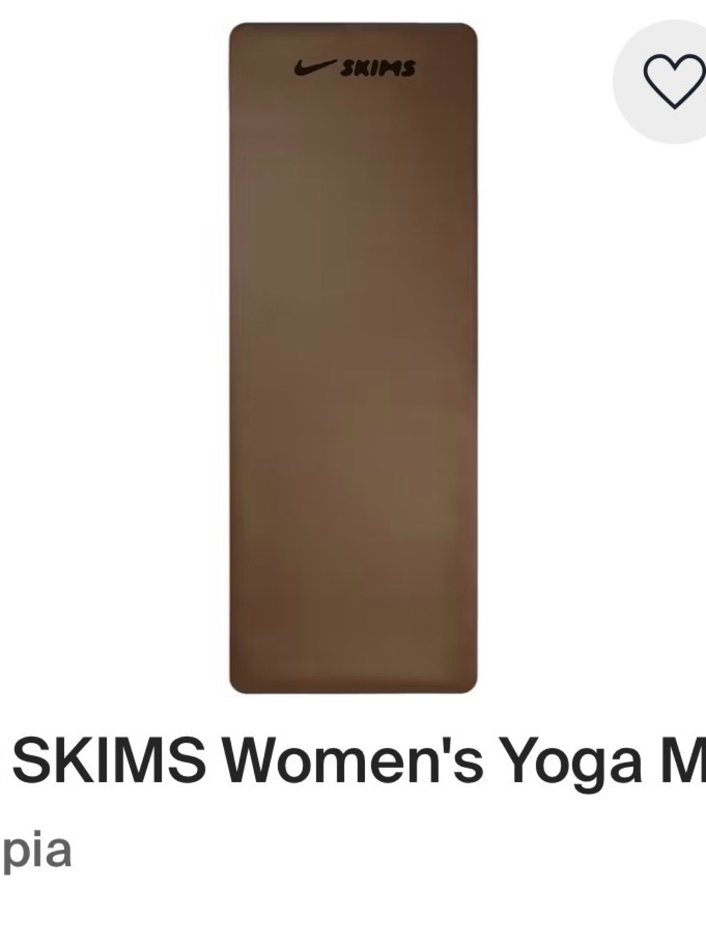SKIMS Brown Non-Slip Yoga Mat